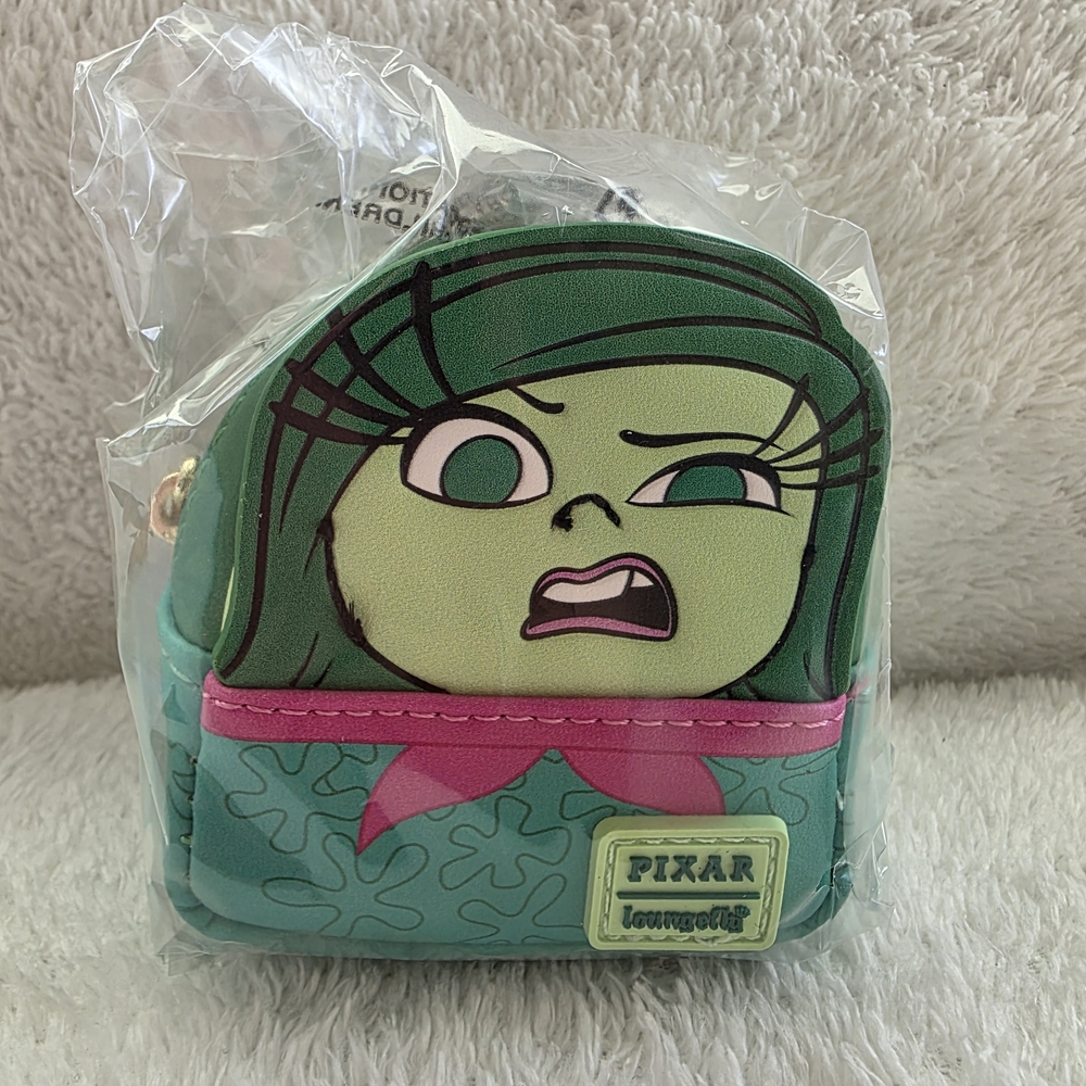 Inside Out 2 Loungefly Mini Backpack Charm Keychain (Disgust) - Picture 2 of 11